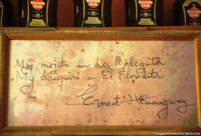 Dedica Hemingway, bar Habana